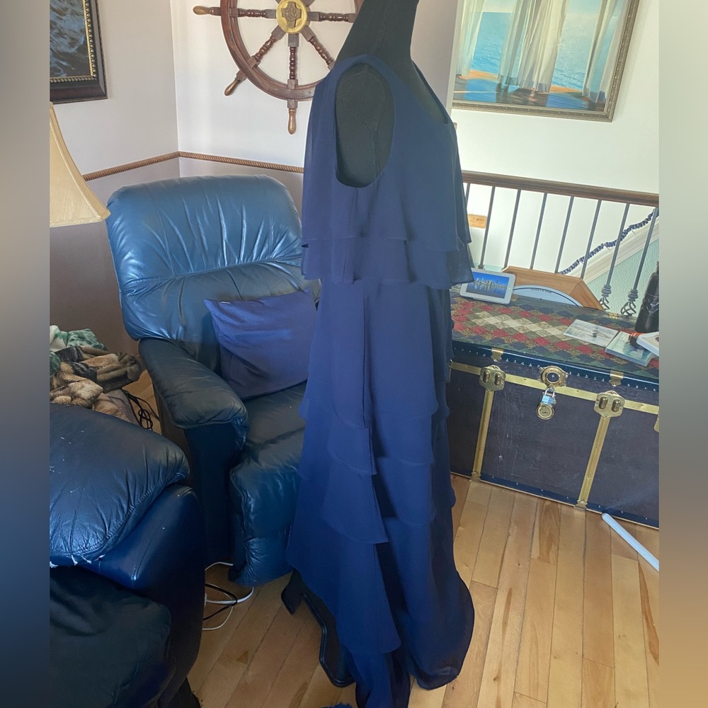 Alfred Angelo Deep Blue Layered Maxi Dress - Picture 5 of 7